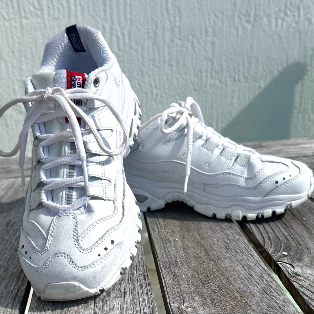 Skechers SPORT White Sneakers with Chunky Design and Rugged Sole